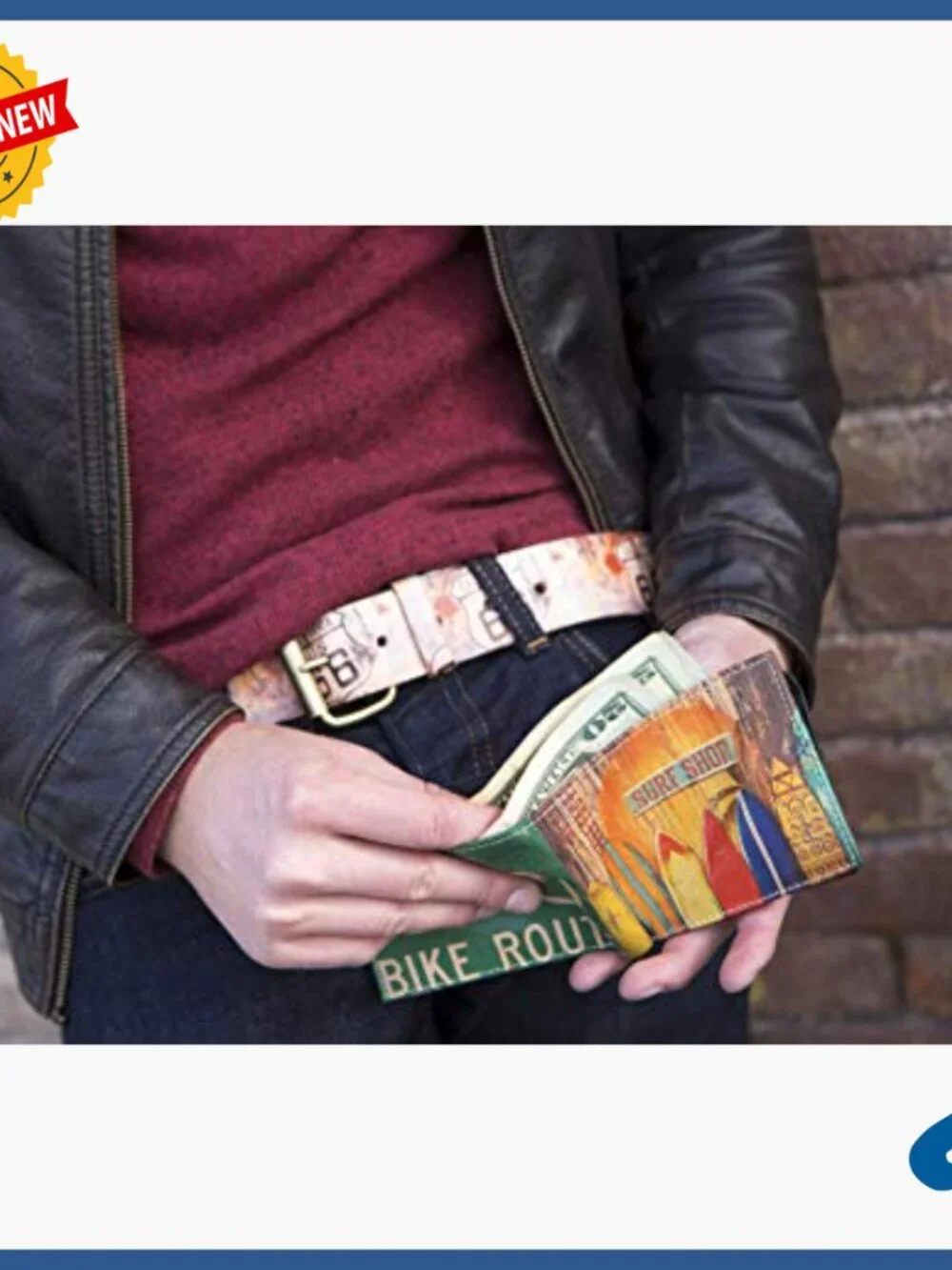 Genuine Leather Bifold Wallet with ID Windows - 12 Compartments